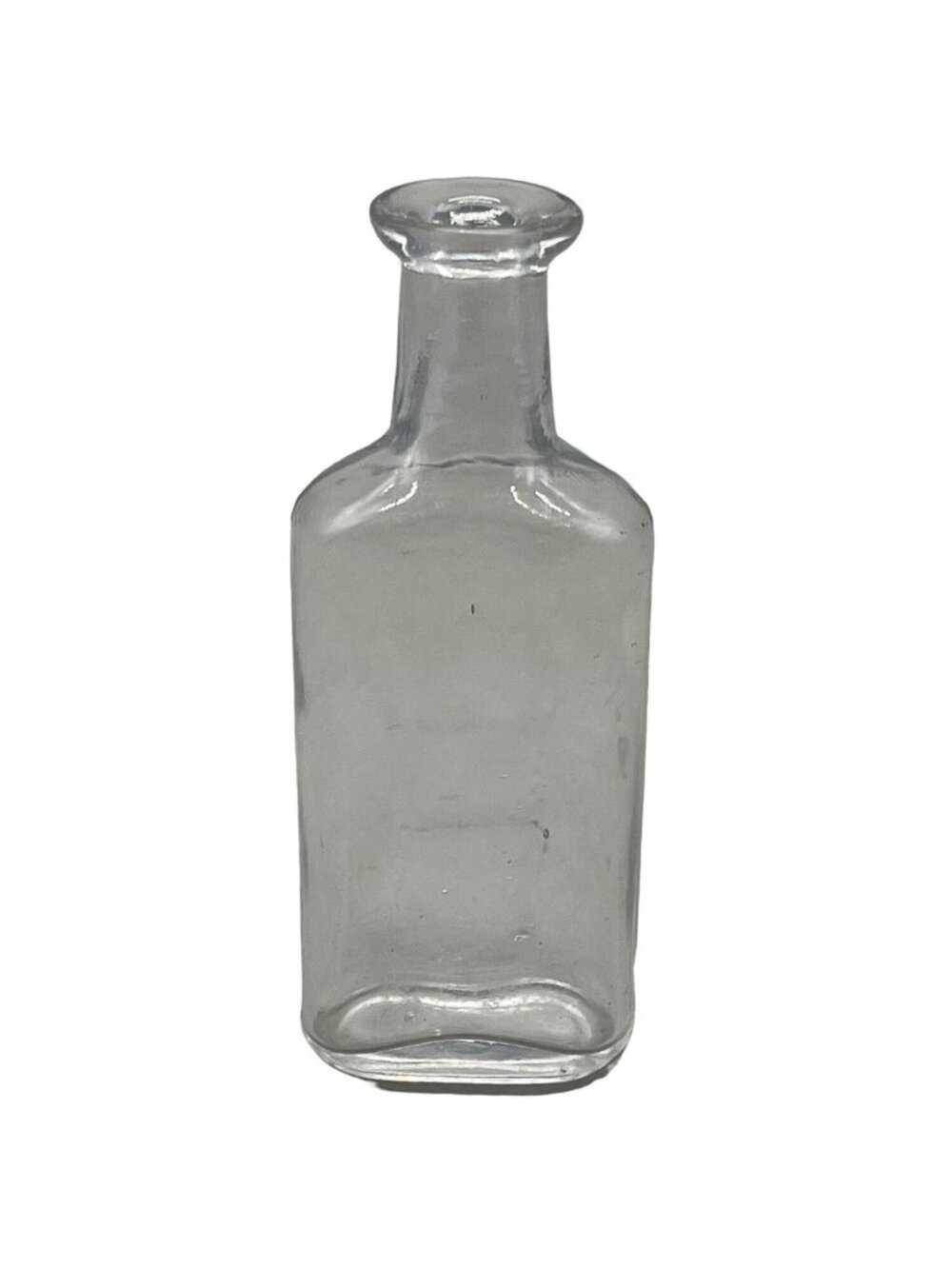 vintage Glass Bottle Clear Rectangle Shaped Apothecary Medicine Container READ